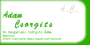 adam csorgits business card